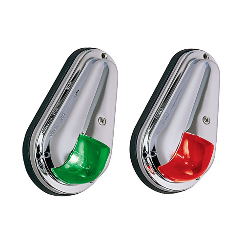 Perko 12V Vertical Mount Side Lights Chrome Plated Brass MADE IN THE USA - P/N 0955DP0CHR