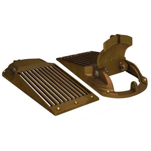 GROCO Bronze Slotted Hull Scoop Strainer with Access Door for Up to 1-1/4" Thru Hull - P/N ASC-1250