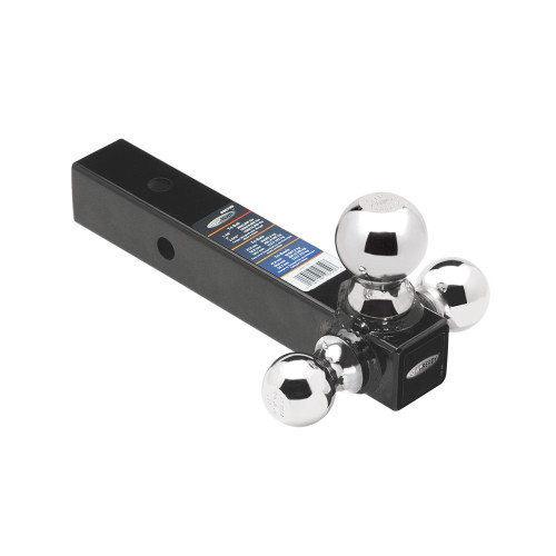 Draw-Tite Tri-Ball Mount 2" Square Solid Shank with Chrome 1-7/8", 2" & 2-5/16" Balls - Black - P/N 80799