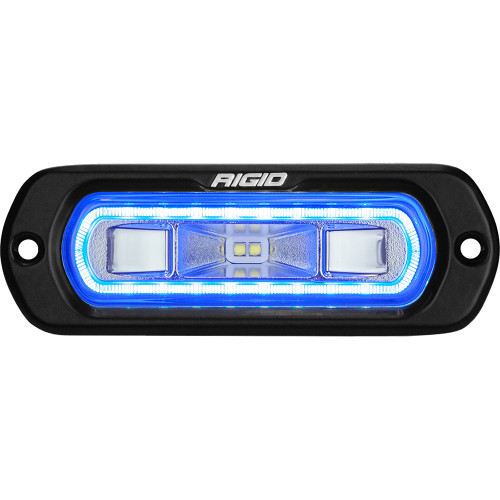 RIGID Industries SR-L Series Marine Spreader Light - Black Flush Mount - White Light with Blue Halo - P/N 52201