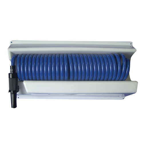 Whitecap 25' Blue Coiled Hose with Mounting Case - P/N P-0443