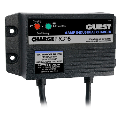 Guest 6A/12V 1 Bank 120V Input On-Board Battery Charger - P/N 28106