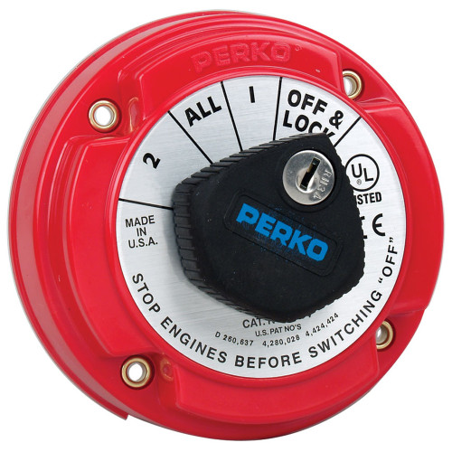 Perko 8504DP Medium Duty Battery Selector Switch with Alternator Field Disconnect & Key Lock - P/N 8504DP