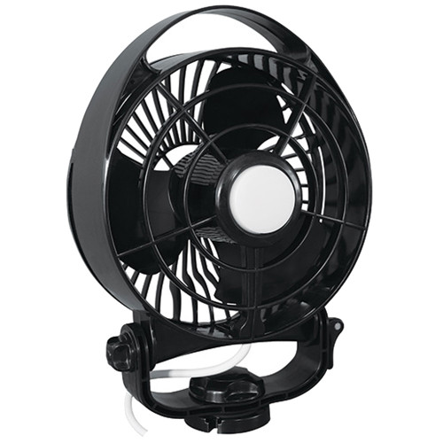 SEEKR by Caframo Maestro 12V 3-Speed 6" Marine Fan with LED Light - Black - P/N 7482CABBX