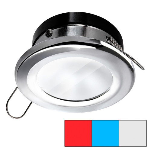 i2Systems Apeiron A1120 Spring Mount Light - Round - Red, Cool White & Blue - Polished Chrome - P/N A1120Z-11HAE