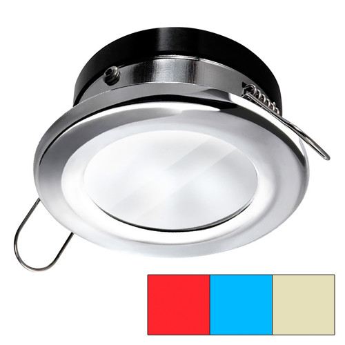 i2Systems Apeiron A1120 Spring Mount Light - Round - Red, Warm White & Blue - Polished Chrome - P/N A1120Z-11HCE
