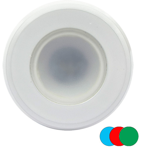 Shadow-Caster Color-Changing White, Blue & Red Dimmable - White Powder Coat Down Light - P/N SCM-DL-WBR