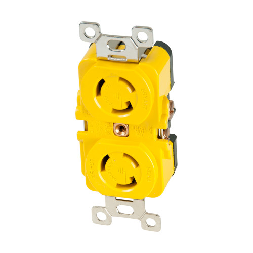 Marinco Locking Receptacle - 15A, 125V - Yellow - P/N 4700CR