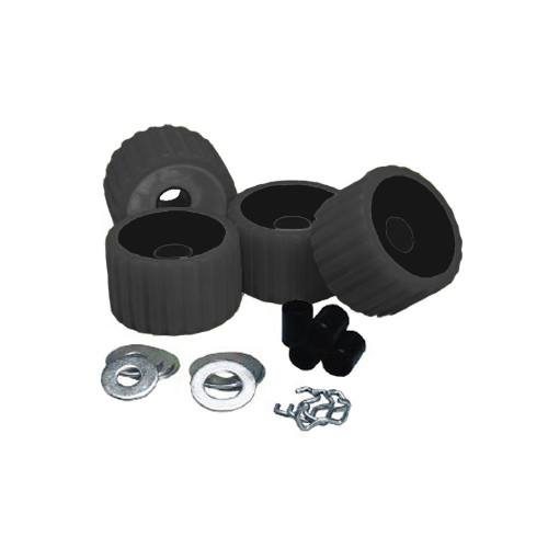 C.E. Smith Ribbed Roller Replacement Kit - 4 Pack - Black - P/N 29210
