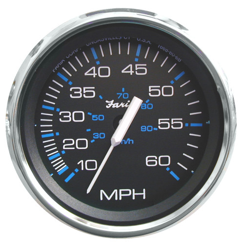 Faria Chesapeake Black 4" Speedometer - 60MPH (Pitot) - P/N 33704