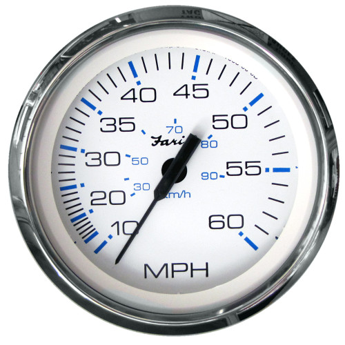 Faria Chesapeake White SS 4" Speedometer - 60MPH (Pitot) - P/N 33811