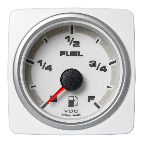 Veratron 52 MM (2-1/16") AcquaLink Fuel Level Gauge E/F - White Dial & Bezel - P/N A2C1338650001