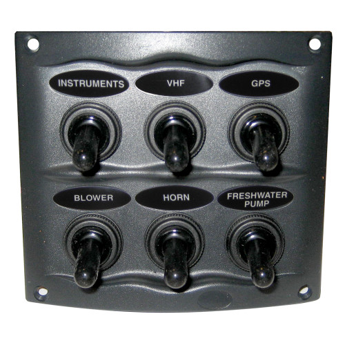 Marinco Waterproof Panel - 6 Switches - Grey - P/N 900-6WP