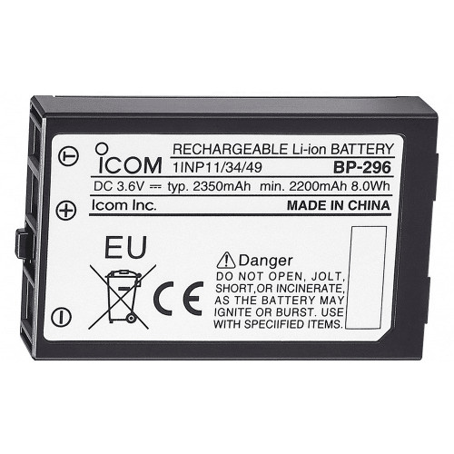 Icom BP-296 Li-Ion Battery - 3.6V - 2350mAh for M37 - P/N BP296