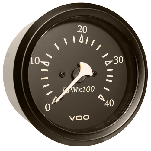 VDO Cockpit Marine 85mm (3-3/8") Diesel Tachometer - Black Dial/Bezel - P/N 333-11797