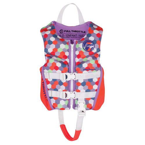 Full Throttle Child Rapid-Dry Flex-Back Life Jacket - Pink - P/N 142500-105-001-22