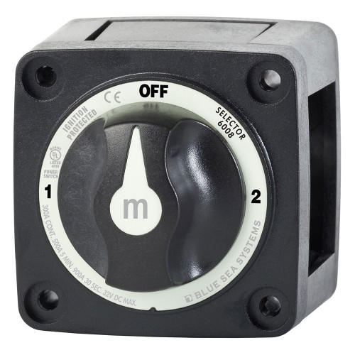 Blue Sea 6008200 m-Series Selector 3 Position Battery Switch - Black - P/N 6008200