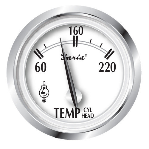 Faria Newport SS 2" Cylinder Head Temperature Gauge with Sender - 60° to 220° F - P/N 25011