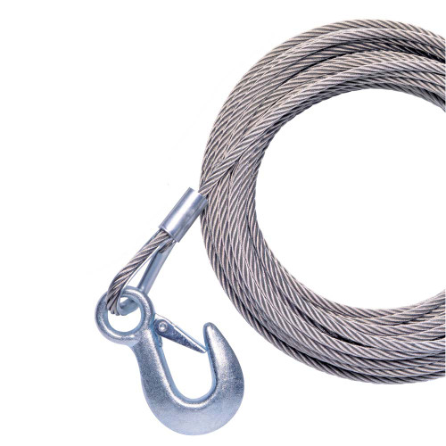 Powerwinch Cable 7/32" x 30' Universal Premium Replacement with Hook - Stainless Steel - P/N P7188700AJ