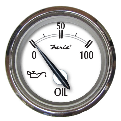 Faria Newport SS 2" Oil Pressure Gauge - 0 to 100 PSI - P/N 25005