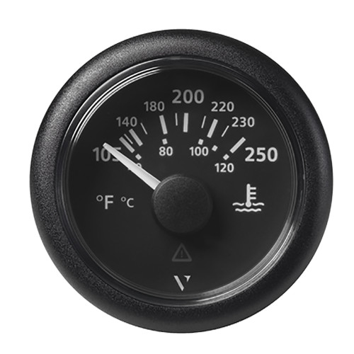 Veratron 52MM (2-1/16") ViewLine Water Temperature Gauge - 100-250°F - Black Dial & Bezel - P/N A2C59514176