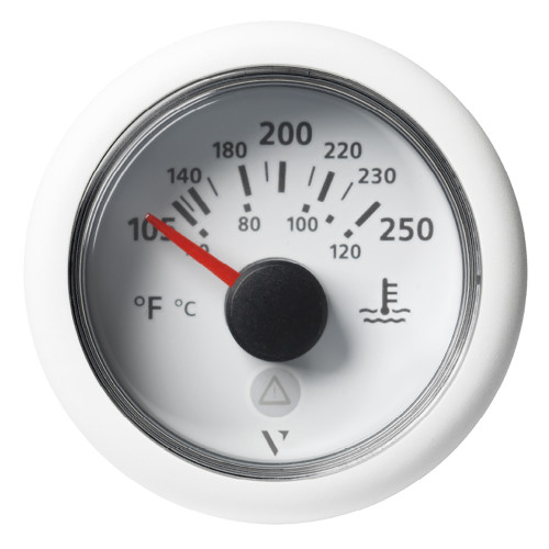 Veratron 52 MM (2-1/16") ViewLine Temperature Gauge 105°F to 250°F - White Dial/Bezel - P/N A2C59514241