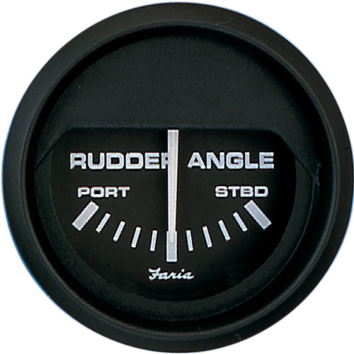 Faria Euro Black 2" Rudder Angle Indicator - P/N 12833