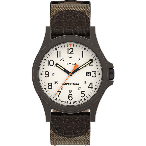 Timex Expedition Acadia Watch - Brown Natural Dial - Brown Strap - P/N TW4B23700