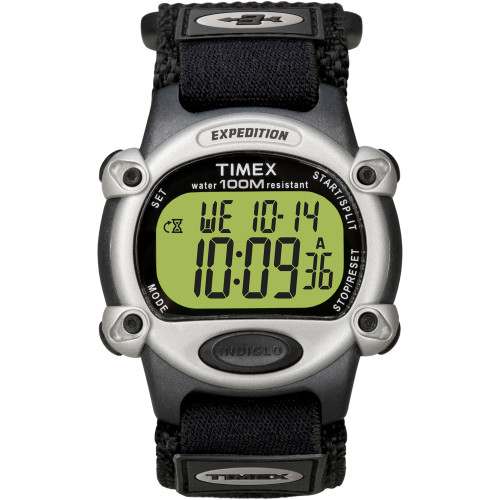 Timex Expedition Mens Chrono Alarm Timer Silver/Black - P/N T48061