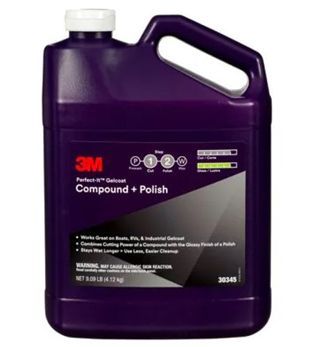 3M™ Perfect-It™ Gelcoat Compound + Polish 30345, 1 gal (9.09 lb), 4/Case by 3M (7100223173)