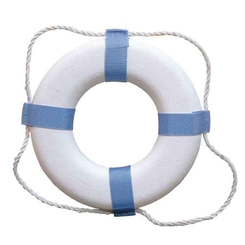 Taylor Made Decorative Ring Buoy - 20" - White/Blue - Not USCG Approved - P/N 372