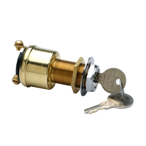 Cole Hersee 2 Position Brass Ignition Switch - P/N M-489-BP