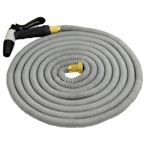 HoseCoil Expandable 50' Grey Hose Kit with Nozzle & Bag - P/N HCE50K-GRAY