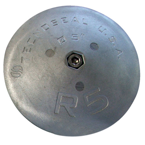 Tecnoseal R5 Rudder Anode - Zinc - 5" Diameter x 7/8" Thickness - P/N R5