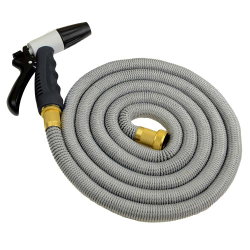 HoseCoil Expandable 25' Grey Hose Kit with Nozzle & Bag - P/N HCE25K-GRAY