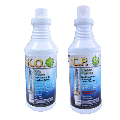 Raritan Potty Pack with K.O. Kills Odors & C.P. Cleans Potties - 1 of Each - 32oz Bottles - P/N 1PPOT
