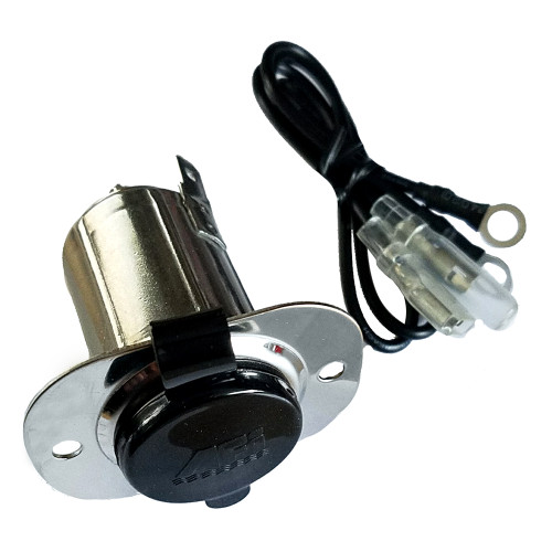 Marinco Stainless Steel 12V Receptacle with Cap - P/N 20036