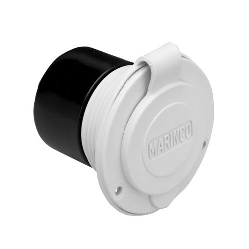 Marinco 15A 125V On-Board Charger Inlet - Front Mount - White - P/N 150BBIW