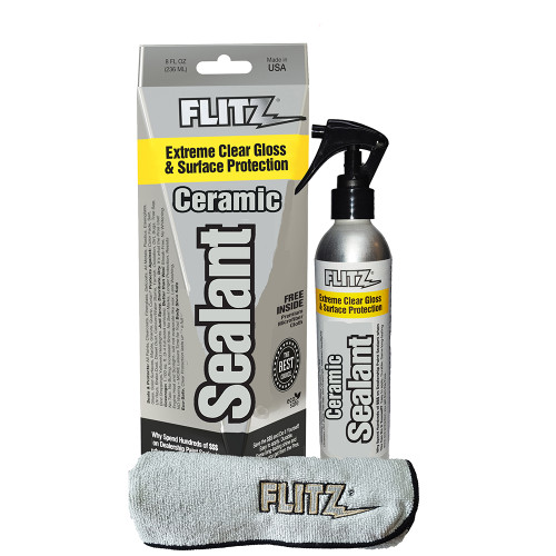 Flitz Ceramic Sealant Spray Bottle with Microfiber Polishing Cloth - 236ml/8oz - P/N CS 02908