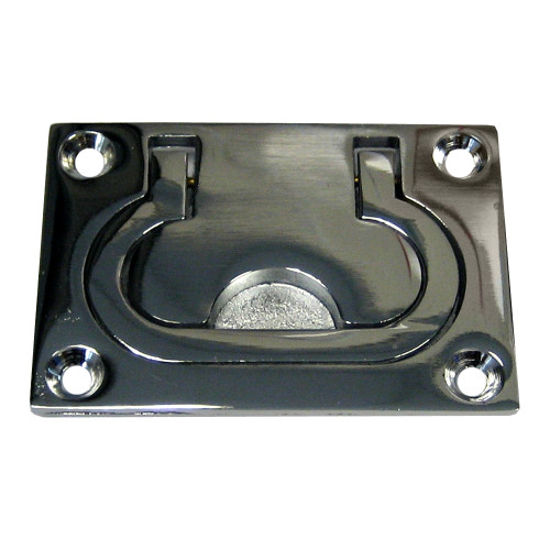 Whitecap Flush Pull Ring - CP/Brass - 3" x 2" - P/N S-3364C