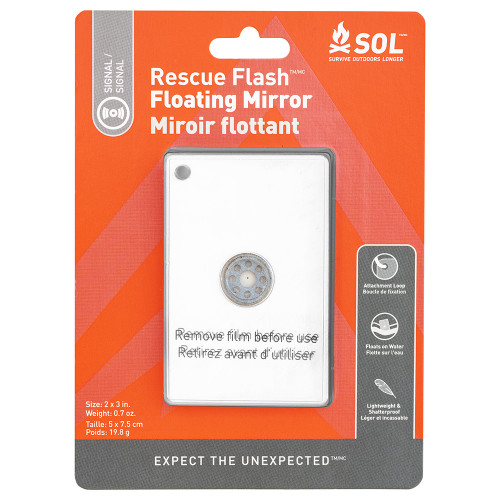 S.O.L. Survive Outdoors Longer Rescue Flash Floating Mirror - P/N 0140-1004