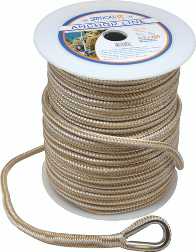 Dbl Nyl Anch Line 3/8"X100' by Sea Dog Marine (302110100G/W-1)