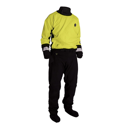 Mustang Water Rescue Dry Suit - Fluorescent Yellow Green/Black - XXL - P/N MSD576-251-XXL-101