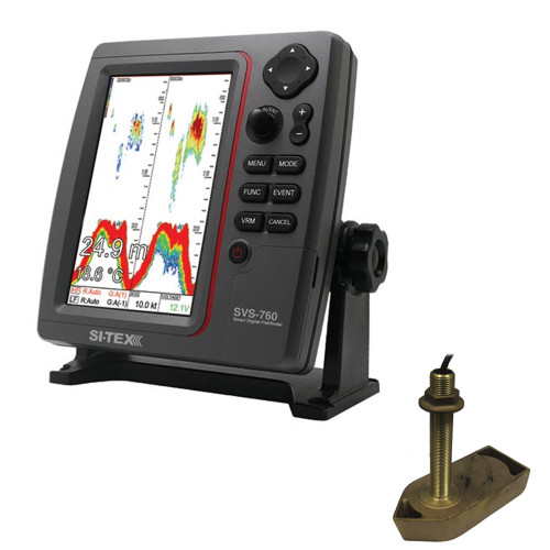 SI-TEX SVS-760 Dual Frequency Sounder 600W Kit with Bronze Thru-Hull Temp Transducer - 307/50/200T-CX - P/N SVS-760TH1