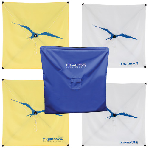 Tigress Kite Kit - 2-All Purpose Yellow, 2-Specialty White & Storage Bag - P/N KITEPKG-KIT