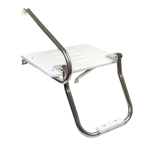 Whitecap White Poly Swim Platform with Ladder for Outboard Motors - P/N 67902