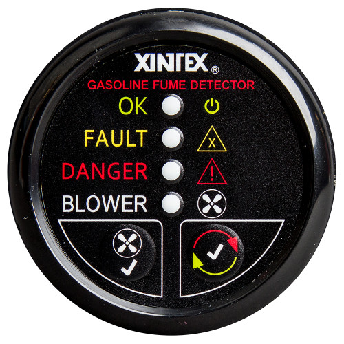 Fireboy-Xintex Gasoline Fume Detector with Blower Control - Black Bezel - 12V - P/N G-1BB-R