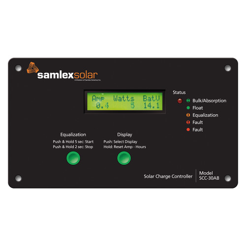Samlex Flush Mount Solar Charge Controller with LCD Display - 30A - P/N SCC-30AB