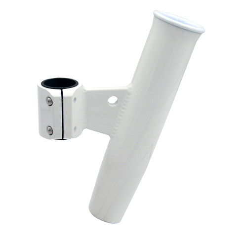 C.E. Smith Aluminum Vertical Clamp-On Rod Holder 1-2/3" OD White Powdercoat with Sleeve - P/N 53726