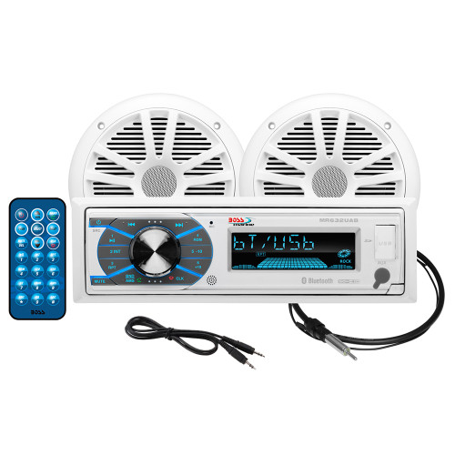 Boss Audio MCK632WB.6 Marine Stereo & 6.5" Speaker Kit - White - P/N MCK632WB.6
